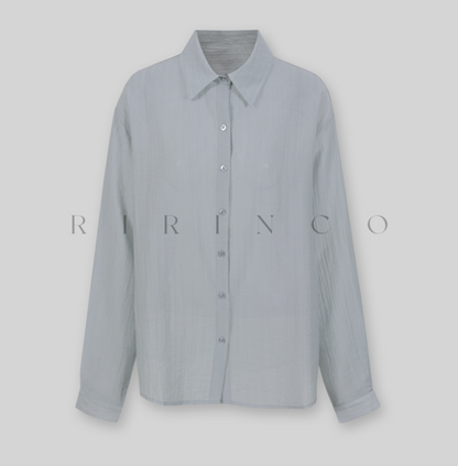 RIRINCO - Only Sheer Collared Neck Shirt