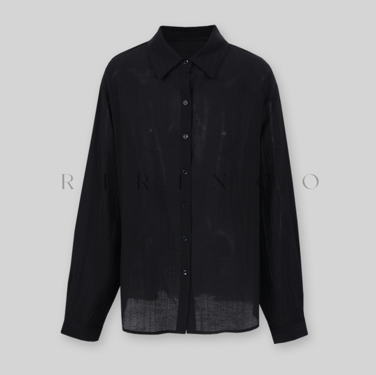 RIRINCO - Only Sheer Collared Neck Shirt