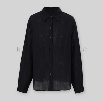RIRINCO - Only Sheer Collared Neck Shirt
