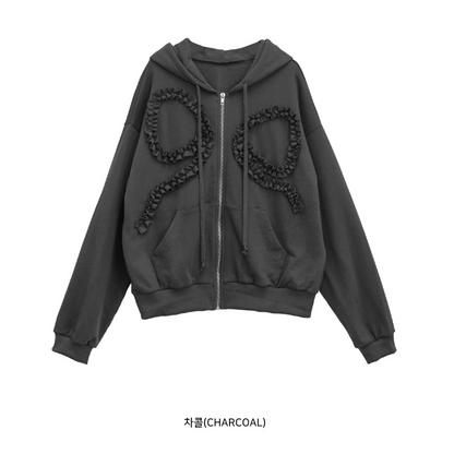 Binary01 - Becken Ribbon Zip-up Hoodie