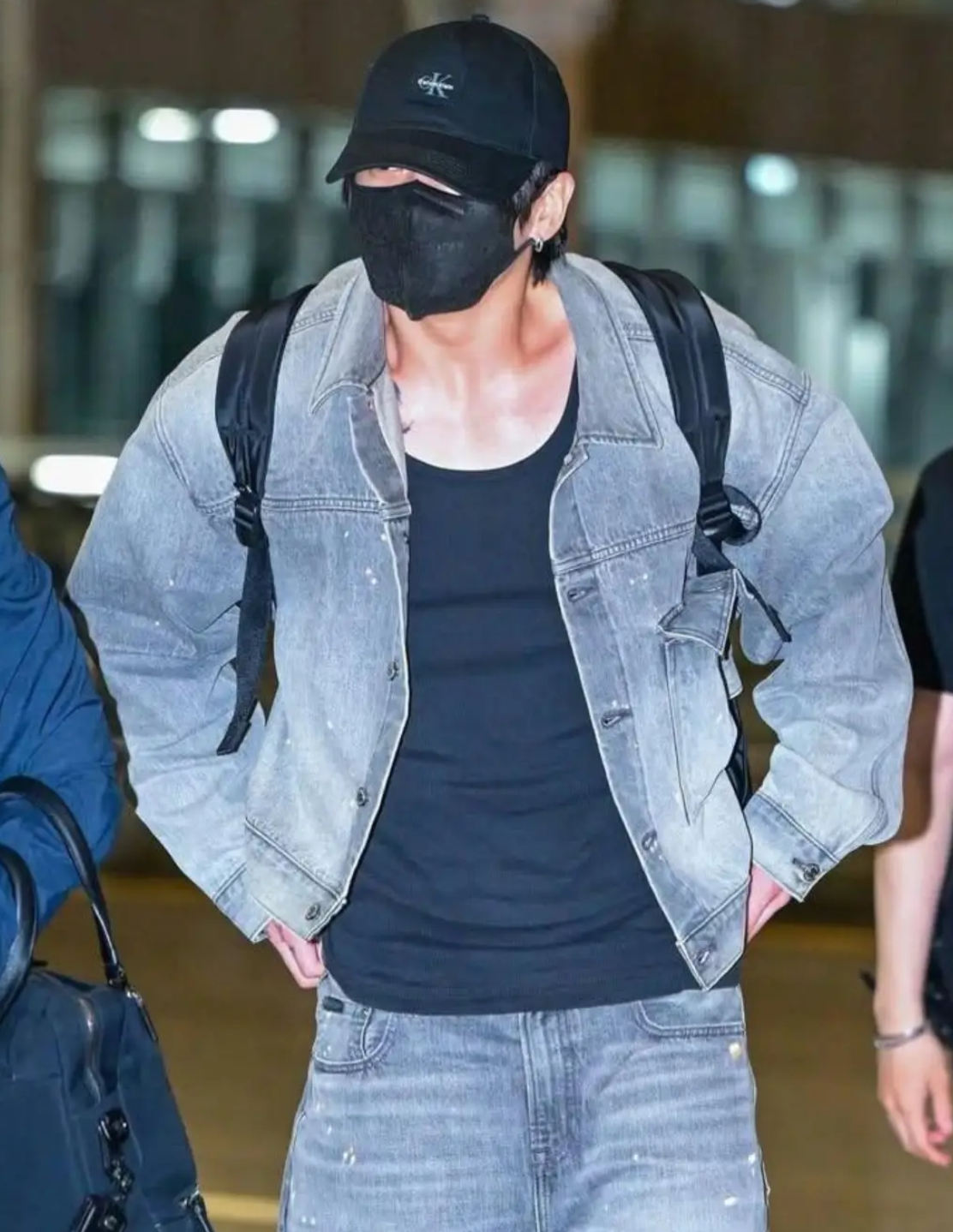 [BTS Jungkook Pick] CALVIN KLEIN Monologo Rubber Patch Ball Cap