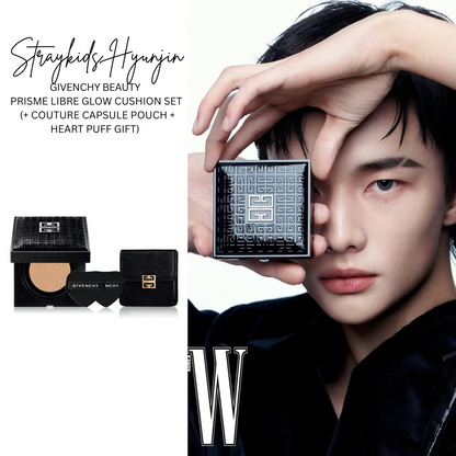 [Straykids Hyunjin Pick] Givenchy Beauty Prisme Libre Glow Cushion Set (+ Couture Capsule Pouch + Heart Puff Gift)