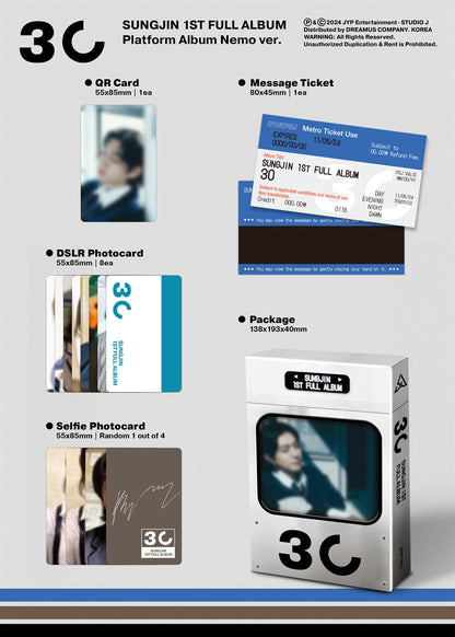 DAY6 - Sungjin - 1st Album: 30 (Photobook-Postcard-Platform Album)