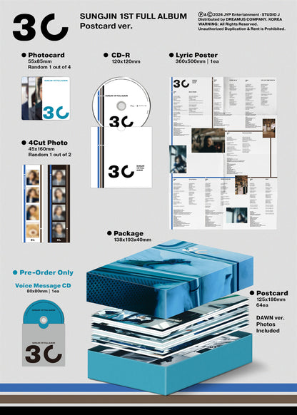 DAY6 - Sungjin - 1st Album: 30 (Photobook-Postcard-Platform Album)