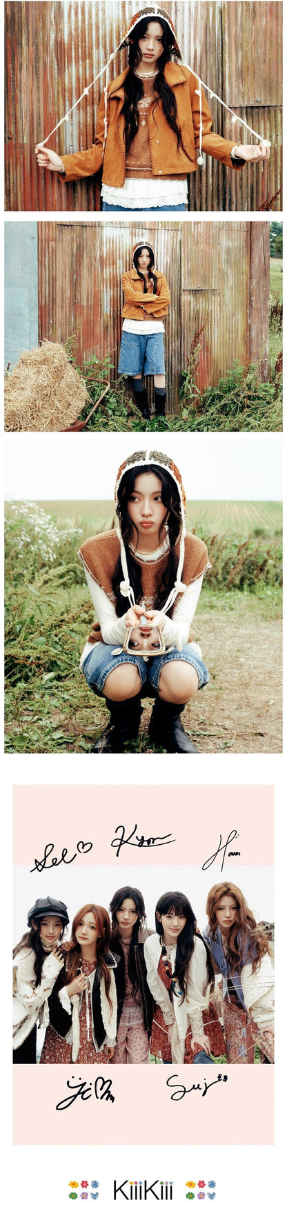[Kiiikiii X Thursday Island] Flower Color Block Knit Hat