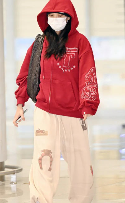 TWICE JIHYO WEAR toomuchtax WESTERN WAFFLE PANTS