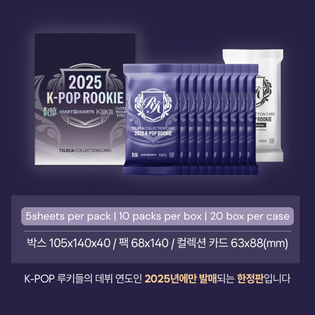 Teleca Collection Card 2025 K-Pop Rookie Box 10packs – SEOUL TERRACE Teleca Collection Card 2025 K-Pop Rookie Box 10packs – SEOUL TERRACE
