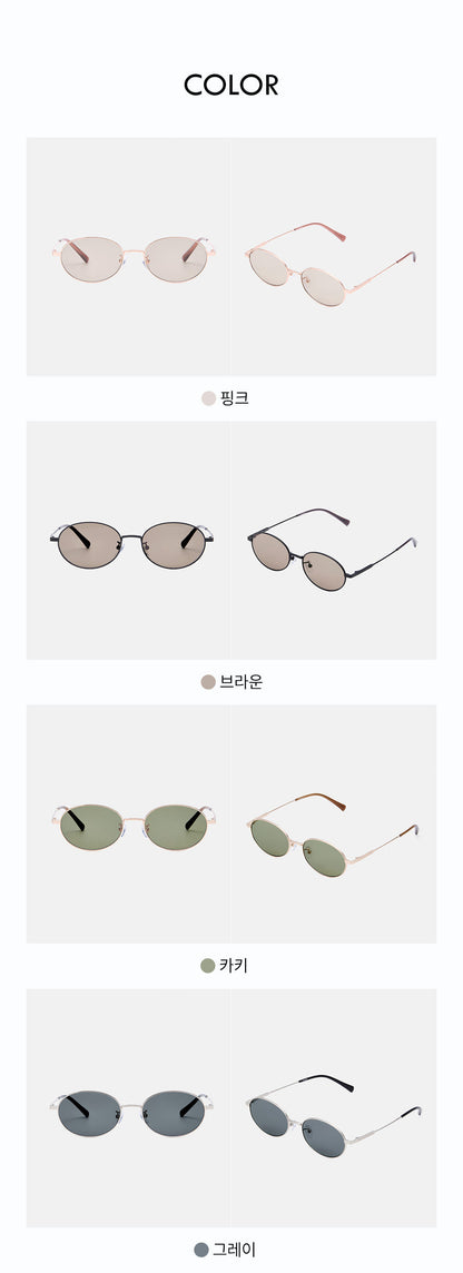 [Itzy Yuna Worn] ViewMap WOODY_Retro Oval Titanium Sunglasses