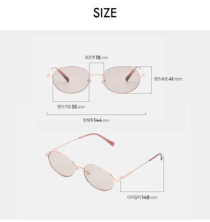 [Itzy Yuna Worn] ViewMap WOODY_Retro Oval Titanium Sunglasses