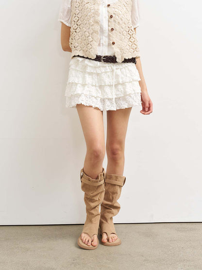 GENERAL IDEA - WOMAN Lace Bloomer Skirt Shorts [IVORY]
