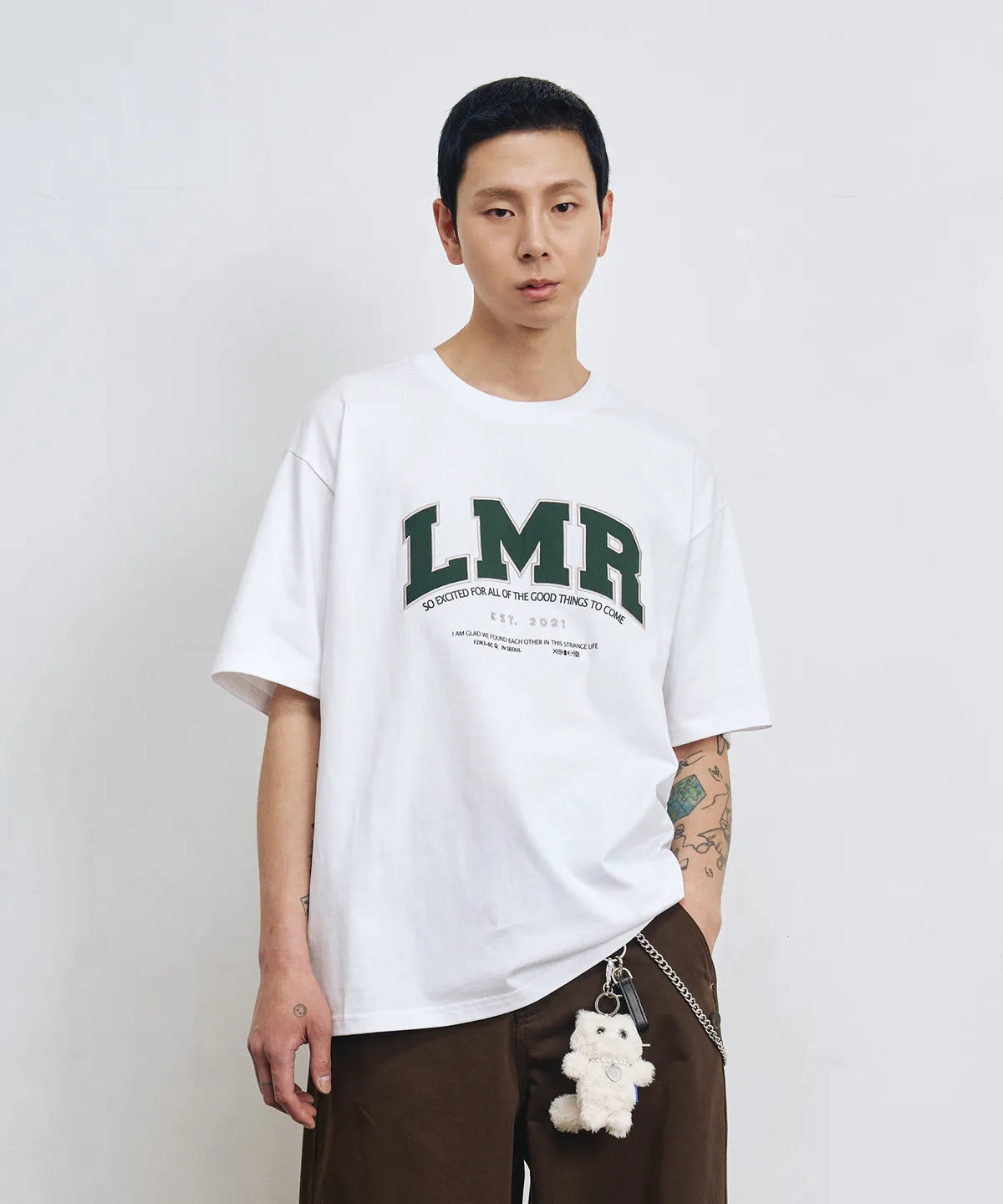 [Seventeen Mingyu Worn] LMR Lettering Logo Applique T-shirt