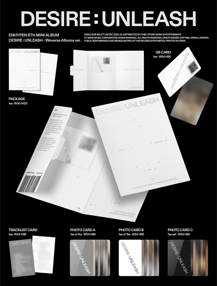 ENHYPEN’s 6th Mini Album [DESIRE : UNLEASH] - (with Weverse Gifts)