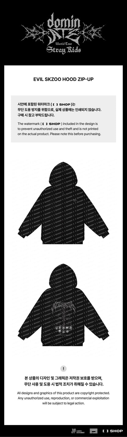 Stray Kids - EVIL SKZOO HOOD ZIP-UP [World Tour dominATE]