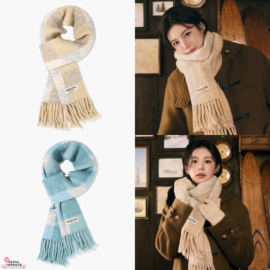 [Worn by Go Youn Jung] Marithé et François Girbaud FUZZY CHECK KNIT MUFFLER