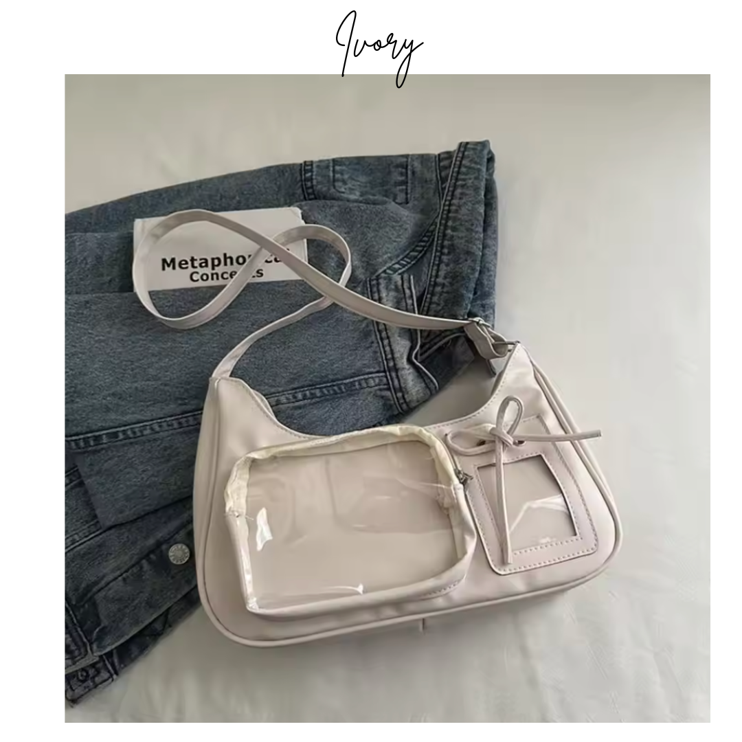 Y2K Harajuku Ita-bag – Transparent Preppy Shoulder Bag for Plushie Collections & Photocards