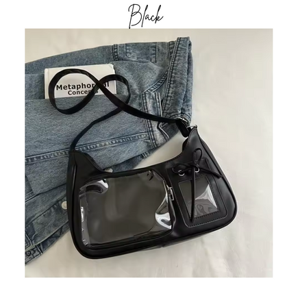 Y2K Harajuku Ita-bag – Transparent Preppy Shoulder Bag for Plushie Collections & Photocards