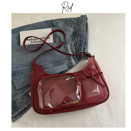 Y2K Harajuku Ita-bag – Transparent Preppy Shoulder Bag for Plushie Collections & Photocards