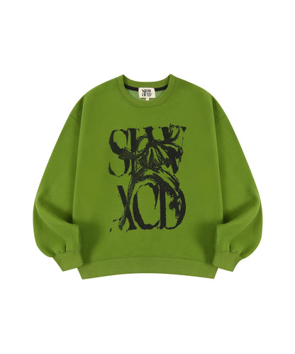 Slow Acid Peach Skin Rusty Logo Sweatshirt Seen Worn by ENHYPEN SUNOO