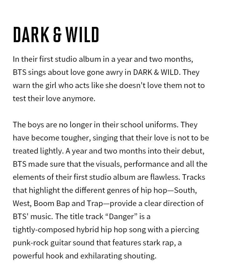 BTS Dark & Wild Album