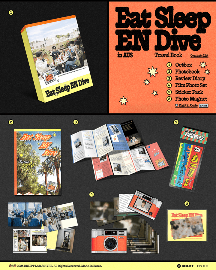 ENHYPEN <Eat Sleep EN Dive in AUS> TRAVEL BOOK ( +Special Gift )