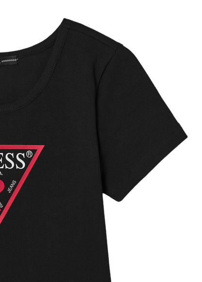 [BAE SUZY WORN] GUESS - Women's Original Triangle Ribbed Short Sleeve T-shirt