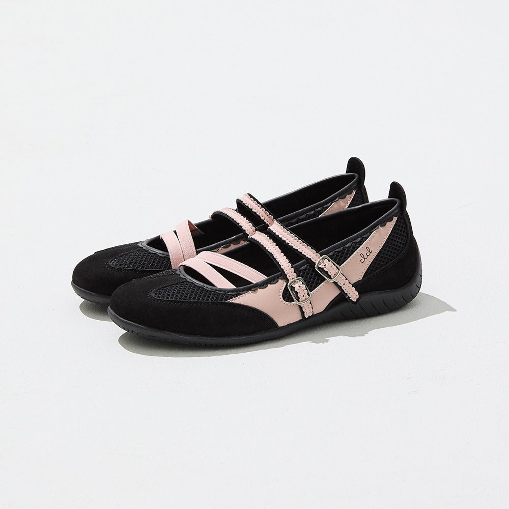 CLCL [CLEVER CLOGER] - Nudge Strap Flat Shoes - (Black)