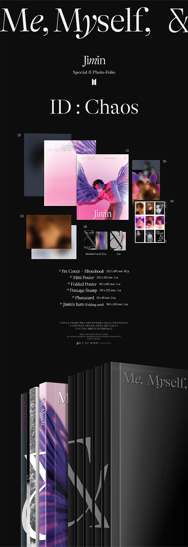 Jimin - BTS Special 8 Photo-Folio Photobook Me, Myself, and Jimin ‘ID : Chaos’