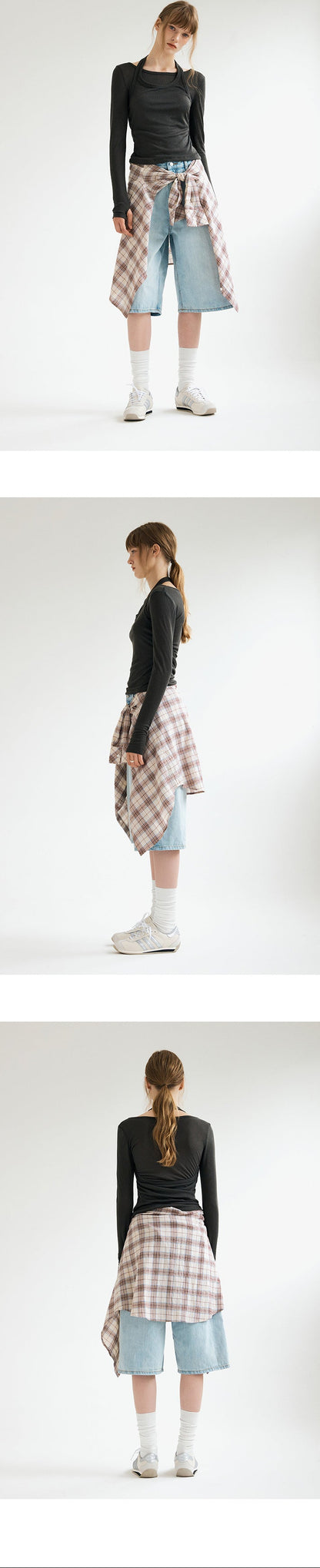 MIXXO - Halter Neck Layered Long Sleeve T-Shirt