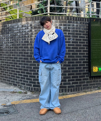 [THE BOYZ Juyeon Worn] Wai Kei Dolphin Hairy V-Neck Knit