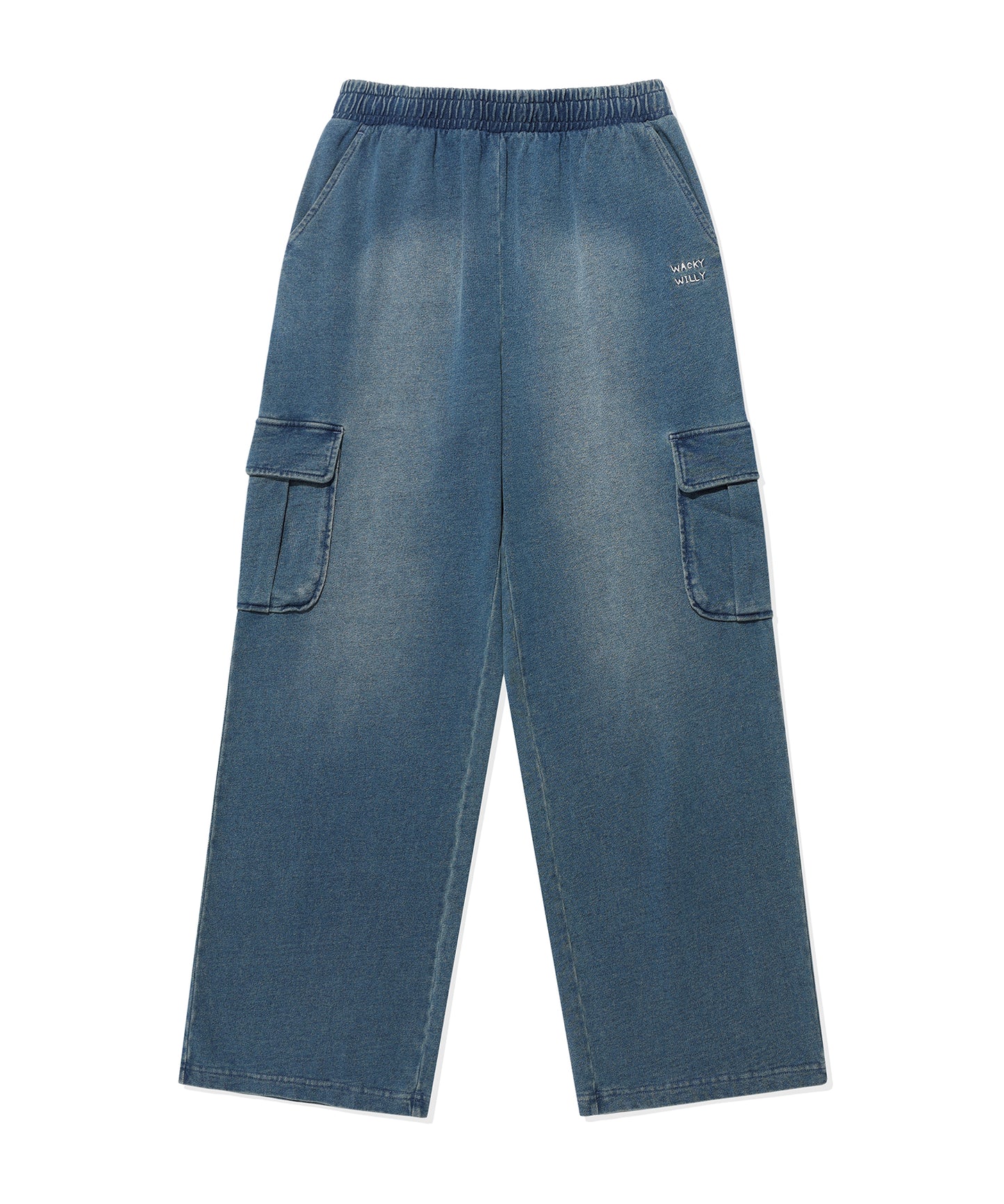 [Aespa Giselle's Wear] WACKY WILLY Women's Denim Washed Crop Hooded Zip-Up / Cargo Pants