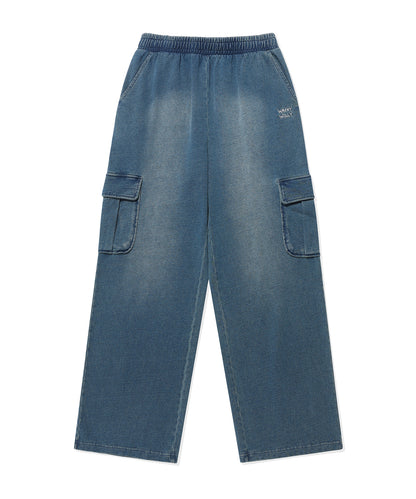 [Aespa Giselle's Wear] WACKY WILLY Women's Denim Washed Crop Hooded Zip-Up / Cargo Pants