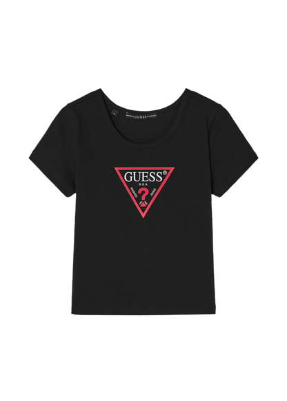 [BAE SUZY WORN] GUESS - Women's Original Triangle Ribbed Short Sleeve T-shirt