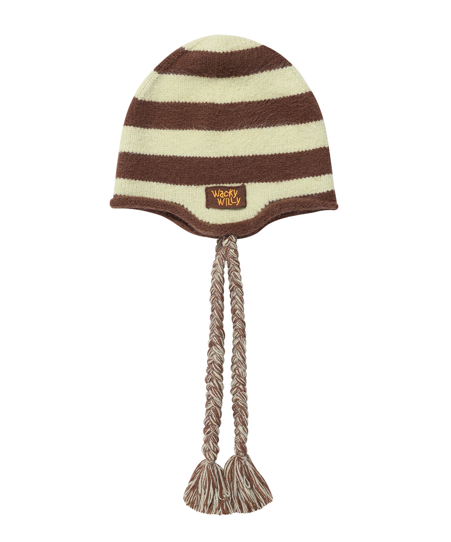 [AESPA Giselle Worn] WACKY WILLY Striped tassel beanie / Knit Muffler / Knit Gloves (2 colors)