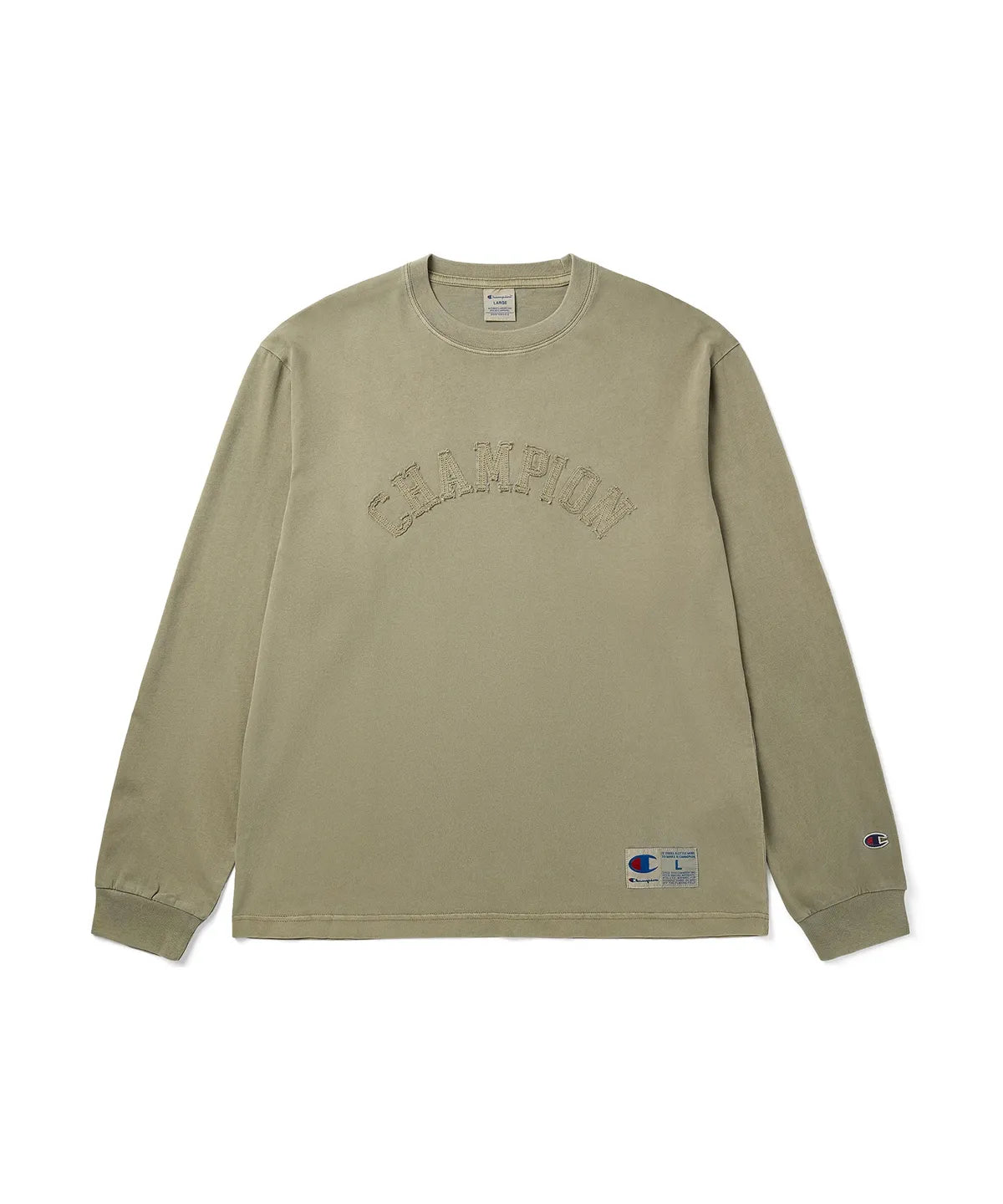 BTS V TAEHYUNG x CHAMPION Arch Logo Loose Fit Applique Long Sleeve T-shir