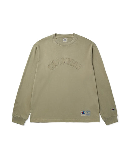 BTS V TAEHYUNG x CHAMPION Arch Logo Loose Fit Applique Long Sleeve T-shir