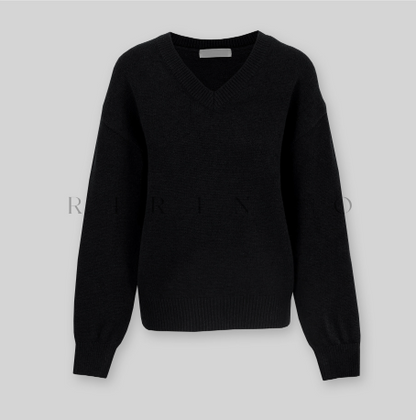 RIRINCO - Rodicent Wool Spandex V-Neck Knitwear
