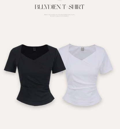 RIRINCO - Bllydien Cooling Cotton Spandex Wrap-Style Bolero Short Sleeve T-Shirt)