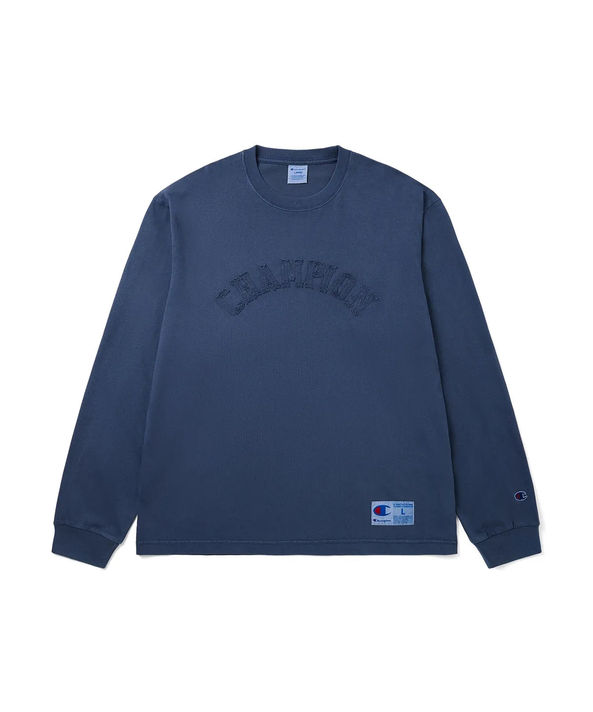 BTS V TAEHYUNG x CHAMPION Arch Logo Loose Fit Applique Long Sleeve T-shir
