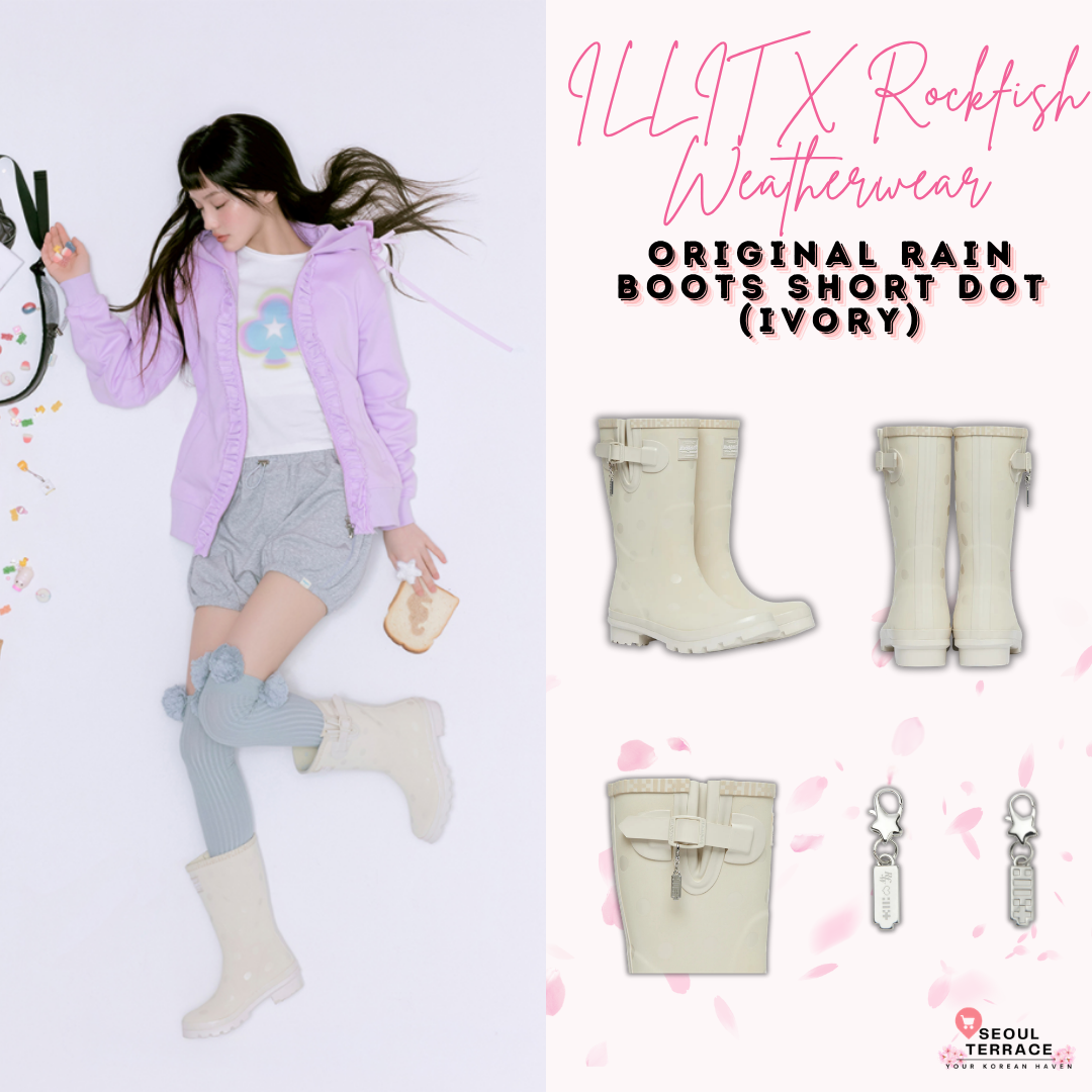 ILLIT x ROCKFISH WEATHERWEAR - ORIGINAL RAIN BOOTS SHORT DOT (IVORY)