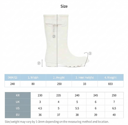 ILLIT x ROCKFISH WEATHERWEAR - ORIGINAL RAIN BOOTS SHORT DOT (IVORY)