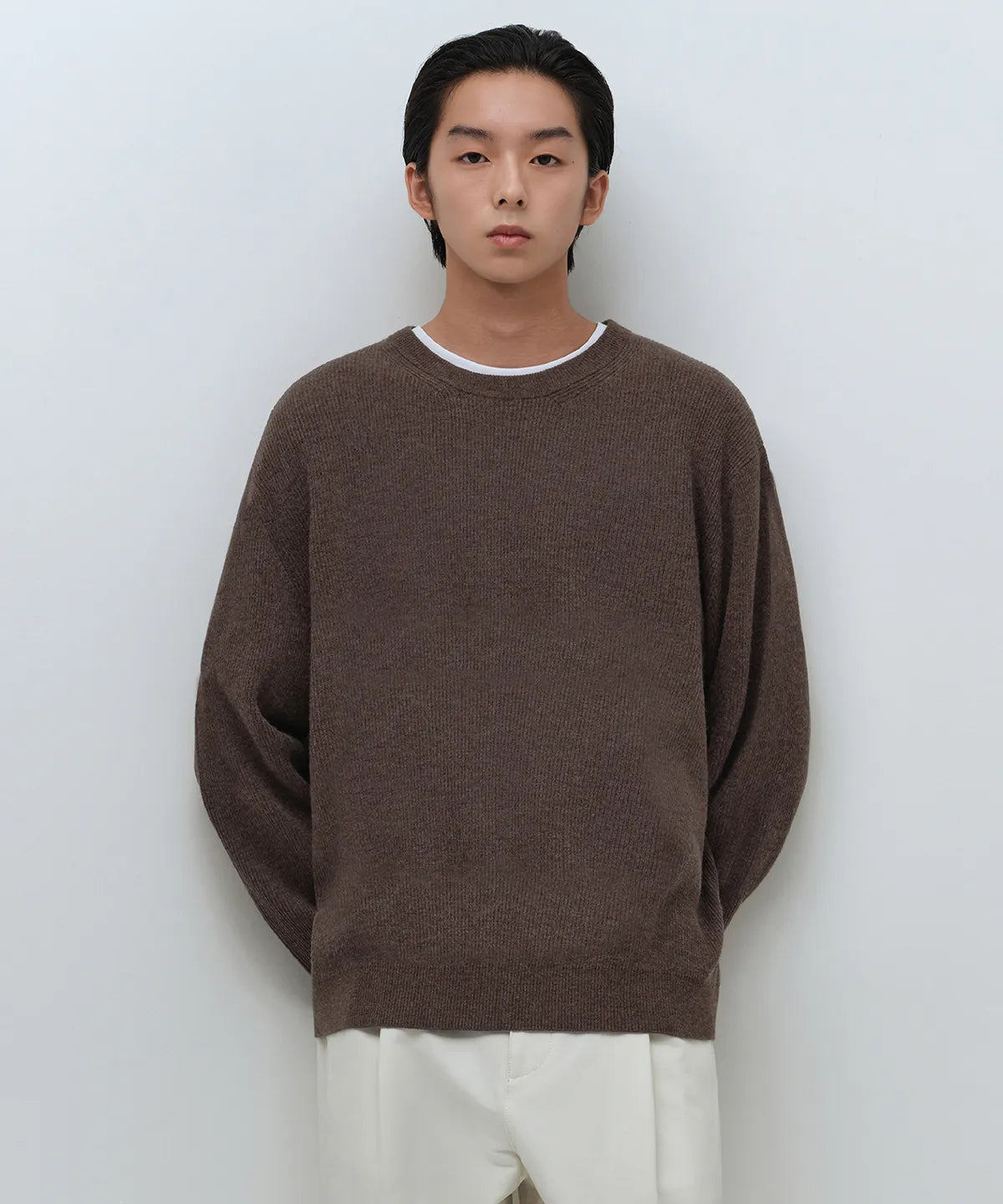 [Lee Do-hyun Pick] 25FW MS Minimal Ribbed Crew Neck Knit-Black