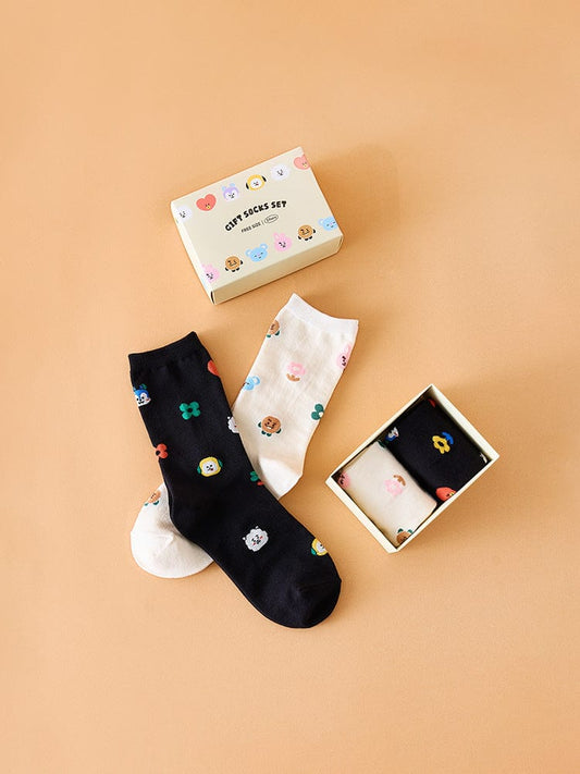 BTS BT21 SOCKS GIFT SET (2PCS) DAILY BASIC