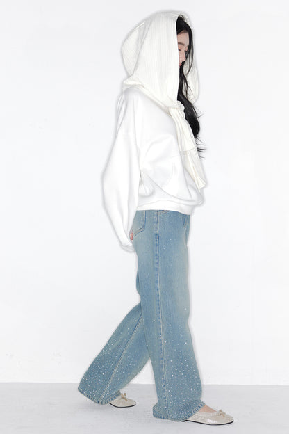 THETIS - TWO-WAY RIBBON OFF SHOULDER HOODIE (SPRING VER.)