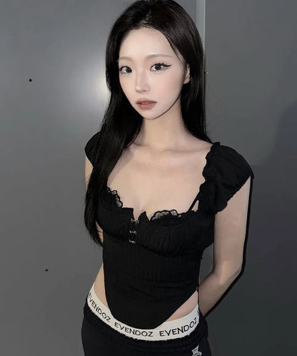 [Aespa Karina Worn] ROCKCAKE Curve Line Corset Blouse
