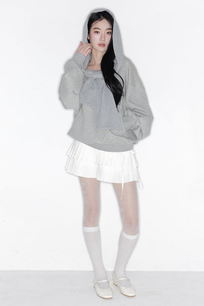 THETIS - TWO-WAY RIBBON OFF SHOULDER HOODIE (SPRING VER.)