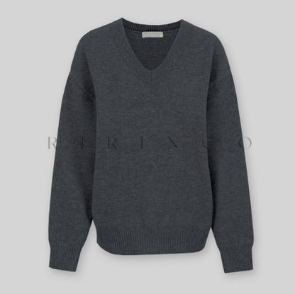RIRINCO - Rodicent Wool Spandex V-Neck Knitwear
