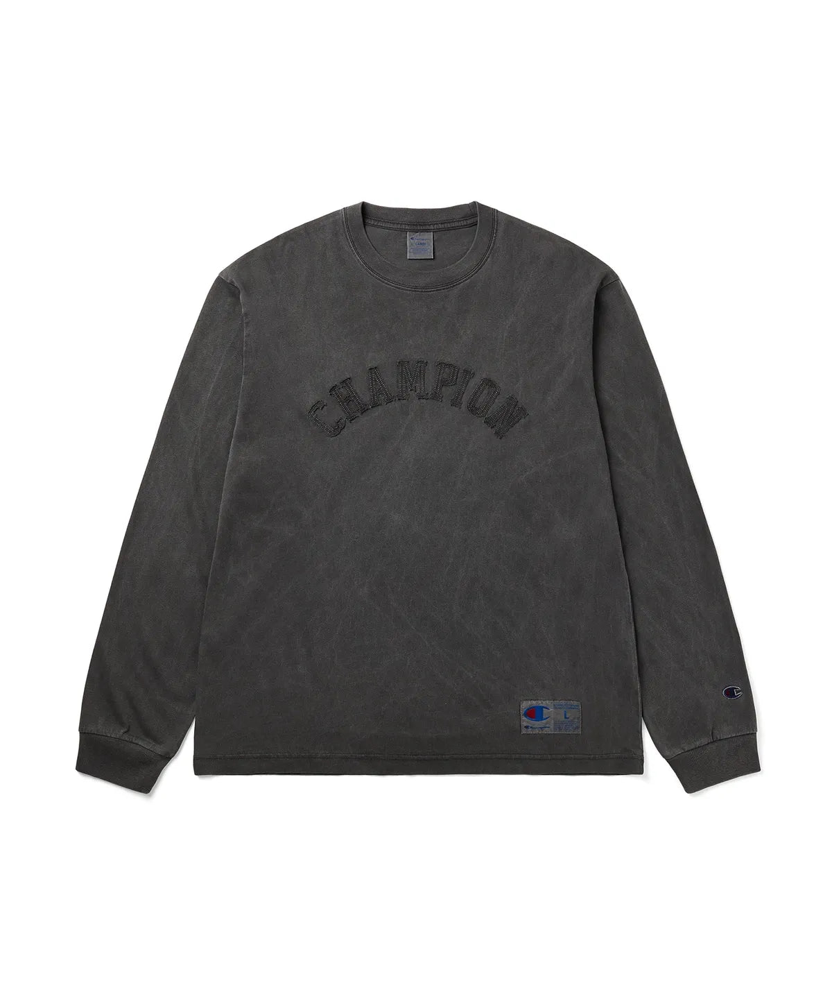 BTS V TAEHYUNG x CHAMPION Arch Logo Loose Fit Applique Long Sleeve T-shir