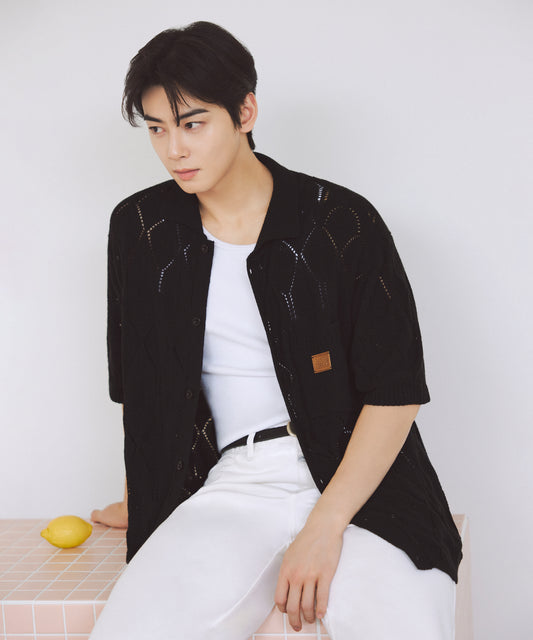 [Worn by Cha Eunwoo] Marithé et François Girbaud Crochet Half Cardigan