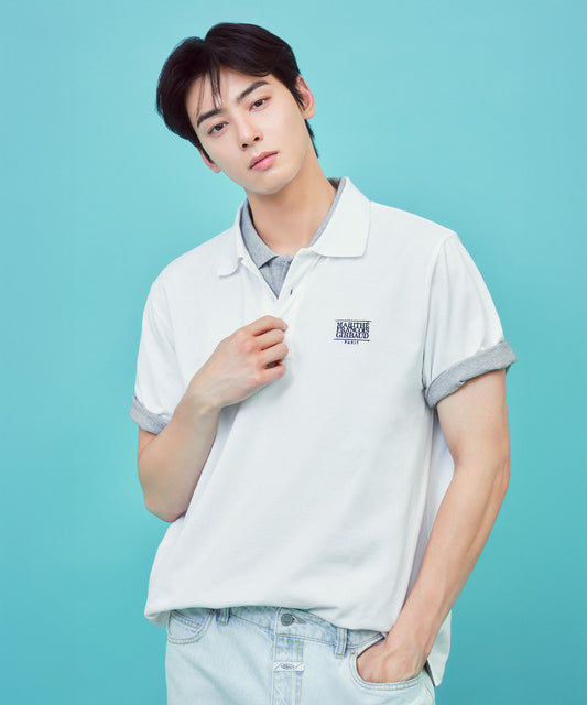 [Worn by Cha Eunwoo] Marithé et François Girbaud Classic Logo PK Collar Tee