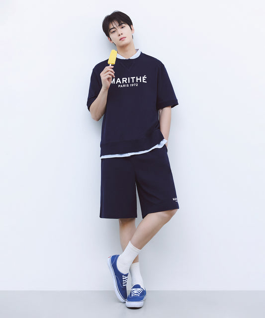 [Worn by Cha Eunwoo] Marithé et François Girbaud Regular Logo Half Set-Up